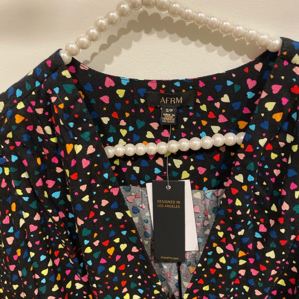 Wrap blouse bodysuit with hearts